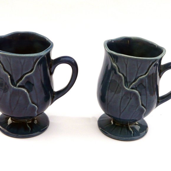 🔴 = 3 for $50! Metlox Lotus blue ceramic mugs, California - Picture 5 of 8